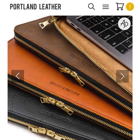 Portland Leather Accessories - PORTLAND LEATHER GOODS Double Zip Laptop Sleeve, Reef